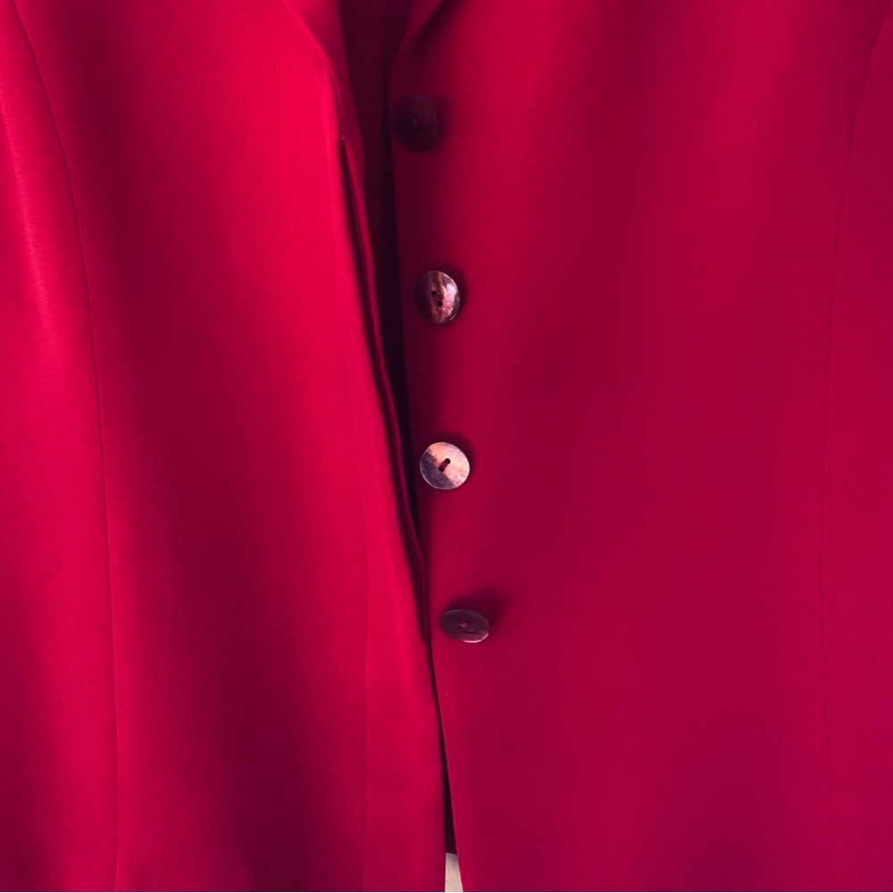 Vintage Skirt Set 100% Silk Skirt Set Blazer Magenta Pink Coord Set Two Piece - Picture 4 of 16